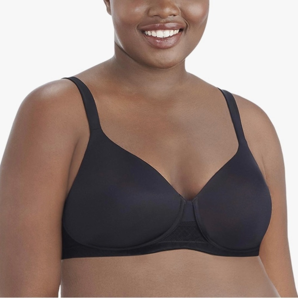 VANITY FAIR BREATHABLE LUXE FULL FIGURE BRA - BLACK SIZE 44DD (NEW WITH TAGS)